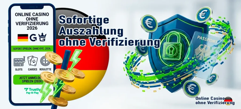 Schnelle Auszahlungen ohne Identitätsprüfung im Online Casino.
